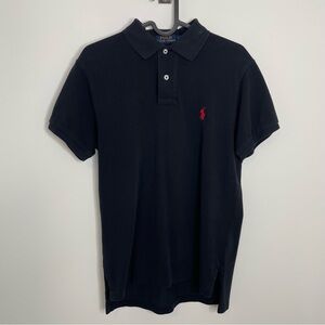 Polo Ralph Lauren Classic Fit Red Logo Polo Short Sleeve Shirt Black S